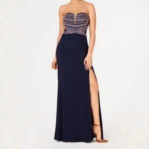 Crystal Doll. Strapless fitted train Prom homecoming ball. Size 9 juniors